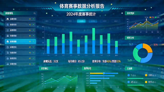 体育赛事数据分析图表与统计界面展示